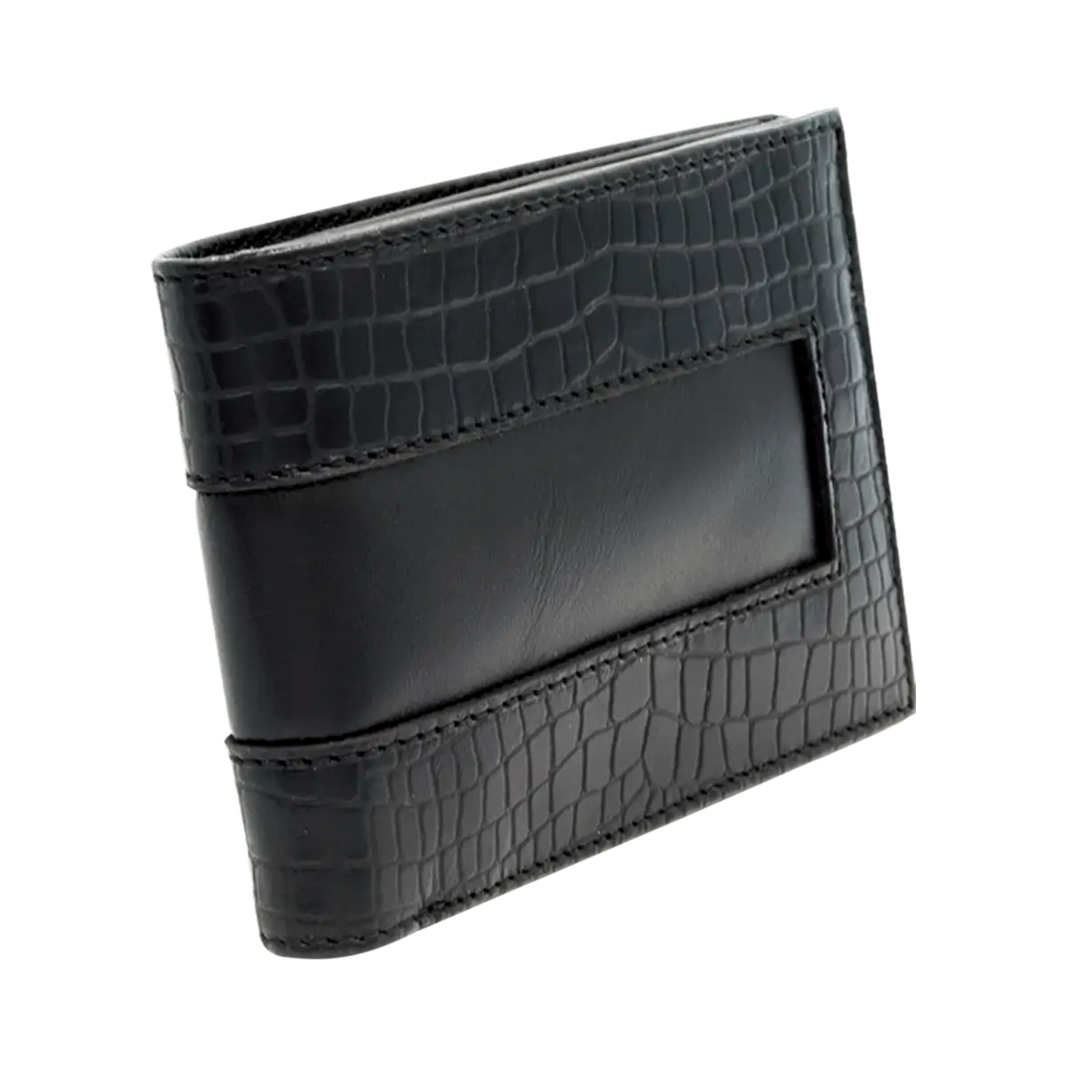 black print leather wallet for men &amp; women. Fashion accessories, shop in San Diego, CA.