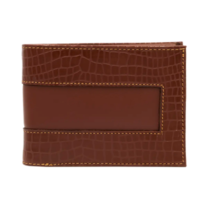 brown print leather wallet for men &amp; women. Fashion accessories, shop in San Diego, CA.