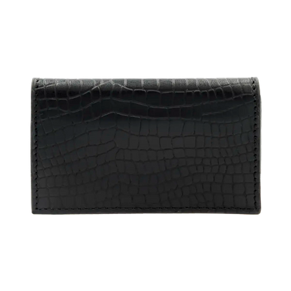 small black leather crocodile print cardholder. Accessory for men and women. Shop in San Diego, CA.