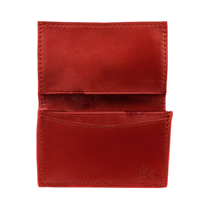 small red leather crocodile print cardholder. Accessory for men and women. Shop in San Diego, CA.