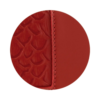 red leather passport holder with detail print. Fashion travel accessory for women. Shop in San Diego, CA.